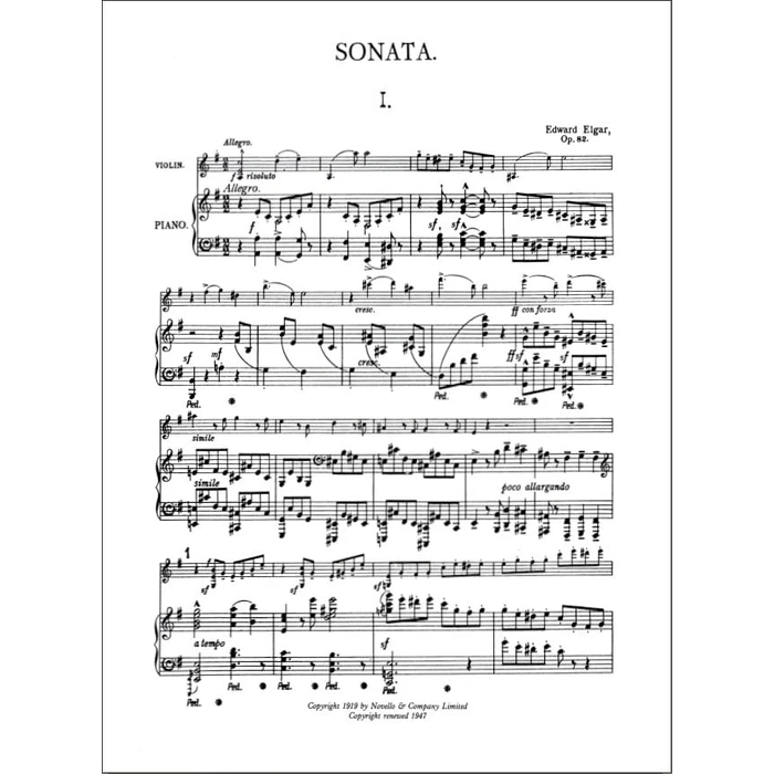 Sonata for Violin and Piano (E Minor), Op. 82 by Novello - Image 2