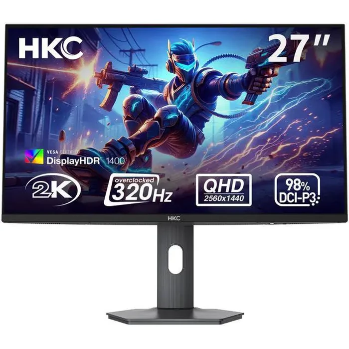 HKC G27M5 27 Inch QD-Mini LED Gaming Computer Monitor 1440p 320Hz IPS HDR1400 1152-Zone Backlight 1ms DCI-P3 98% Height Adjustable DisplayPort 1.4 by HKC - Image 2