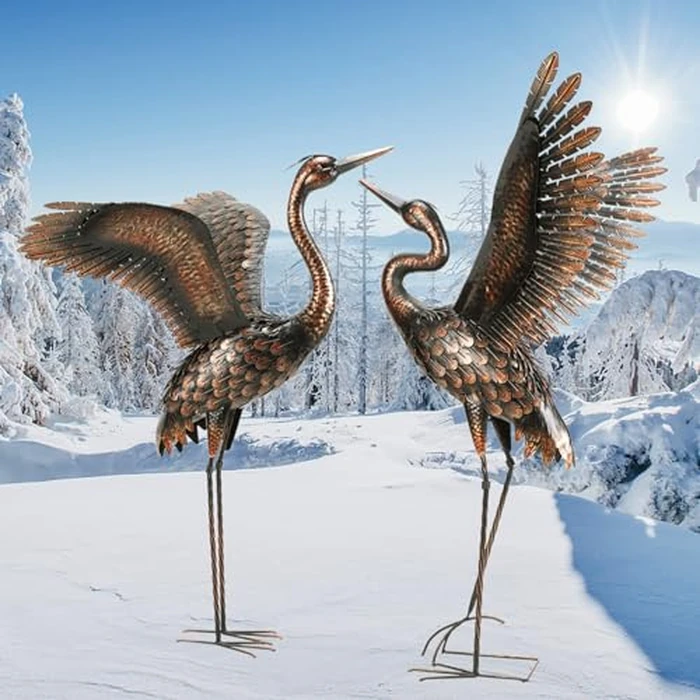 chisheen Garden Statue Outdoor Metal Heron Crane Yard Art Sculpture for Lawn Patio Backyard Decoration,46 inch (2-Pack) by chisheen - Image 8