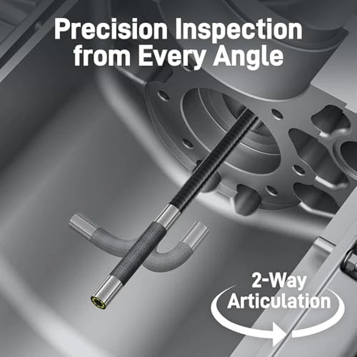 Teslong Two-Way Articulating Borescope with Light, Industrial Endoscope Inspection Camera with Articulated Probe, Flexible Mechanic Fiber Optic Snake Scope Cam for Wall Automotive Engine Inspect-5FT by Teslong - Image 2