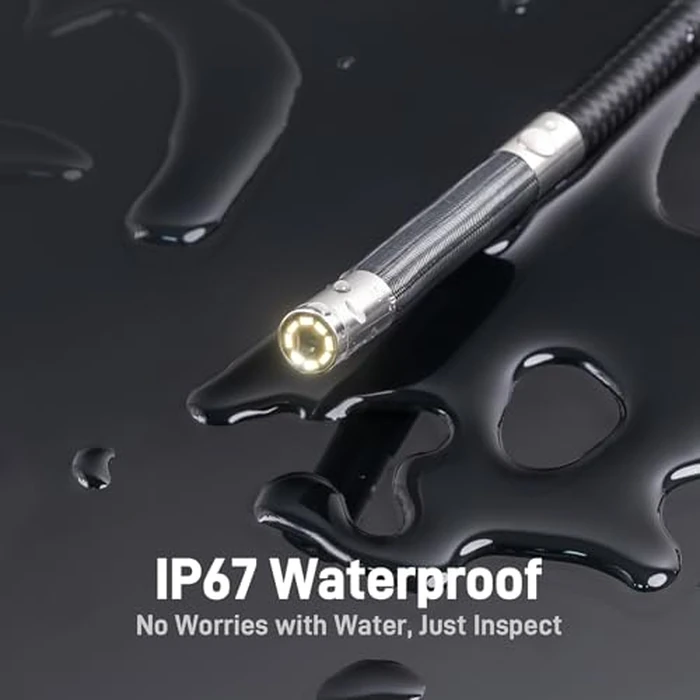 Teslong Two-Way Articulating Borescope with Light, Industrial Endoscope Inspection Camera with Articulated Probe, Flexible Mechanic Fiber Optic Snake Scope Cam for Wall Automotive Engine Inspect-5FT by Teslong - Image 5