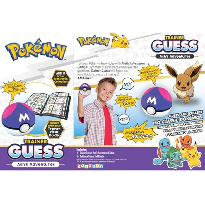 Pokemon Trainer Guess - Ash Adventures - Electronic Guessing Game, Collect 150 Pokemon, Field Guide, Talk to Your Light & Sound Poke Ball, Kids 6+ Brown Box Packaging by Pokémon - Image 2