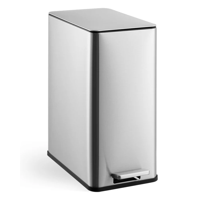4 Gallon Stainless Steel Trash Can with Soft Close Lid, Step-on Bathroom & Kitchen Garbage Bin, Compact Slim Design with Removable Inner Bucket for Office, Living Room by Garvee - Used - Very Good condition
