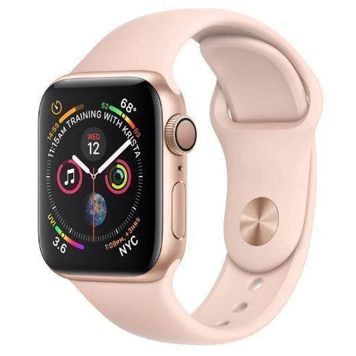 Apple Watch Series 4 (GPS) - 16GB - 40mm - Gold Aluminum Case with Pink Sand Rubber Sport Band by Apple - Image 2