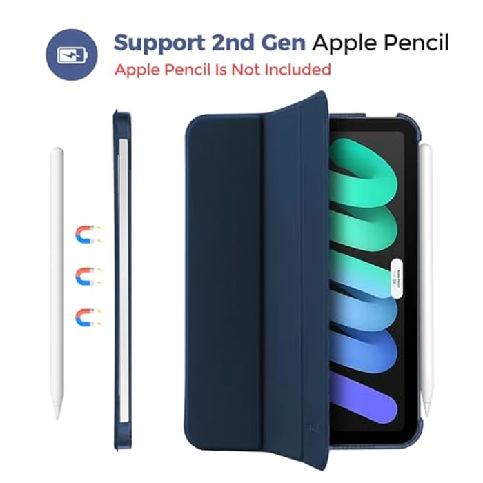 ProCase Smart Case for iPad mini 7 A17 Pro 2024/ Mini 6 2021 8.3 Inch, Hard Back Cover for iPad mini 8.3" 7th Gen A2995/A2996/A2993/6th Gen A2567 A2568 A2569 -Darkblue by ProCase - Image 4