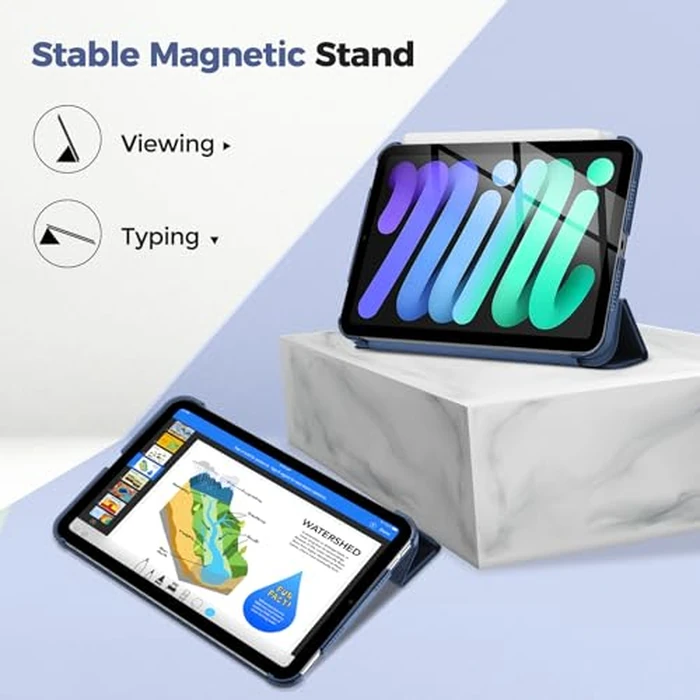 ProCase Smart Case for iPad mini 7 A17 Pro 2024/ Mini 6 2021 8.3 Inch, Hard Back Cover for iPad mini 8.3" 7th Gen A2995/A2996/A2993/6th Gen A2567 A2568 A2569 -Darkblue by ProCase - Image 6
