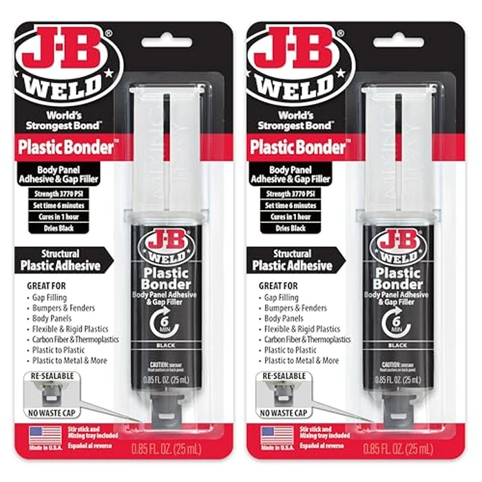J-B Weld Plastic Bonder Black 25ml Syringe - 2 Pack (50139-2), 25 ml - 2 Pack by J-B Weld - Used - Like New condition