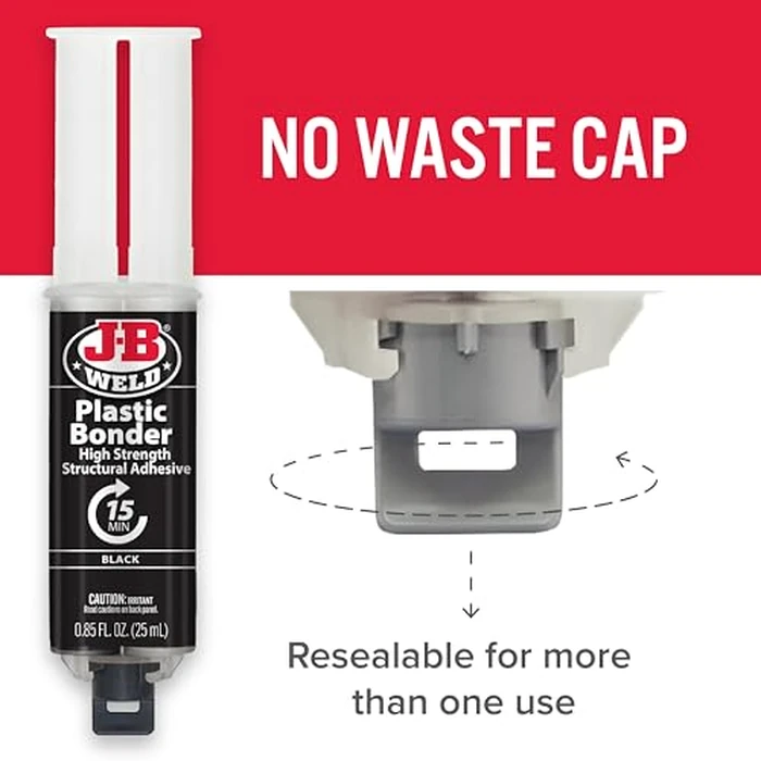 J-B Weld Plastic Bonder Black 25ml Syringe - 2 Pack (50139-2), 25 ml - 2 Pack by J-B Weld - Image 6