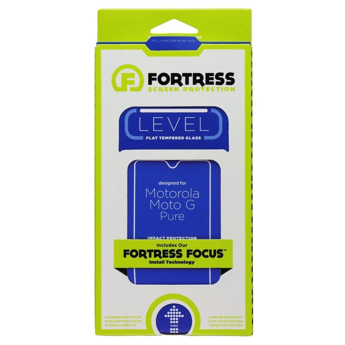 Fortress Level Flat Tempered Glass Screen Protector for Motorola Moto G Pure - Clear by Fortress - Refurbished - Brand New condition - US$8.28