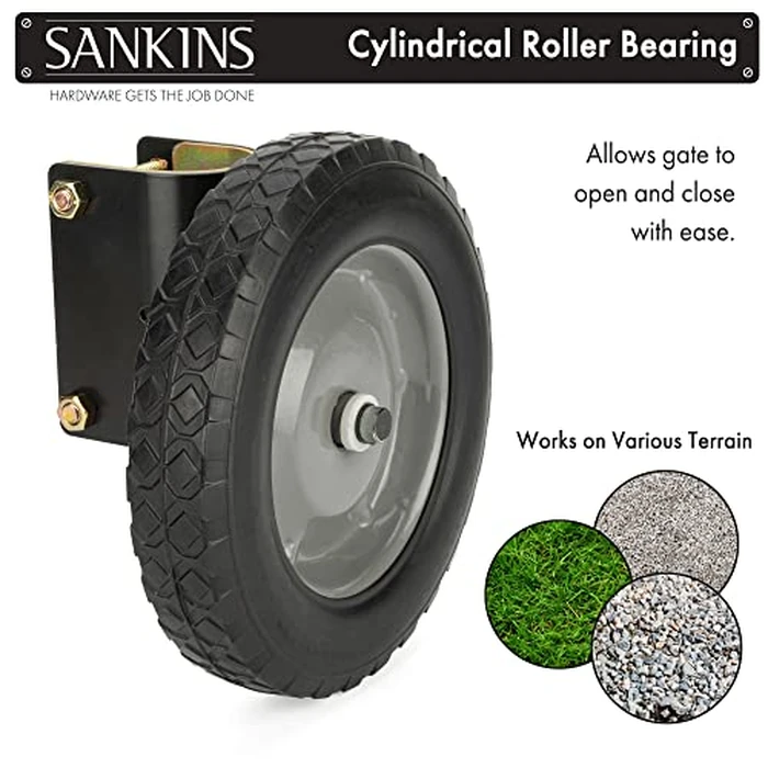 SANKINS Gate Wheel 8" Rubber Gate Caster Heavy Duty Gate Helper Support Wheel Side Mount for Swing Gate Metal Tube Fence Chain Link Gate,Fits 1-5/8" to 2" O.D. Round Tube Gate Frames(1 Pack) by SANKINS - Image 5