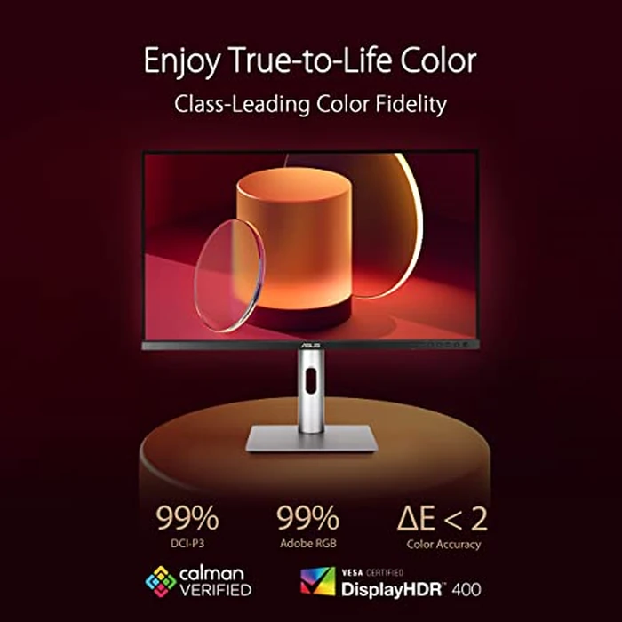 ASUS ProArt Display 27” 4K HDR Professional Monitor (PA279CRV) - IPS, UHD (3840 x 2160), 99% DCI-P3/Adobe RGB, ΔE < 2, Calman Verified, USB-C PD 96W, DisplayPort, Daisy-Chain, Ergonomic, 3yr Warranty by ASUS - Image 2