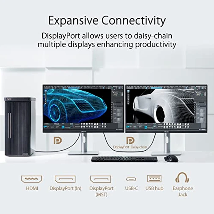 ASUS ProArt Display 27” 4K HDR Professional Monitor (PA279CRV) - IPS, UHD (3840 x 2160), 99% DCI-P3/Adobe RGB, ΔE < 2, Calman Verified, USB-C PD 96W, DisplayPort, Daisy-Chain, Ergonomic, 3yr Warranty by ASUS - Image 5