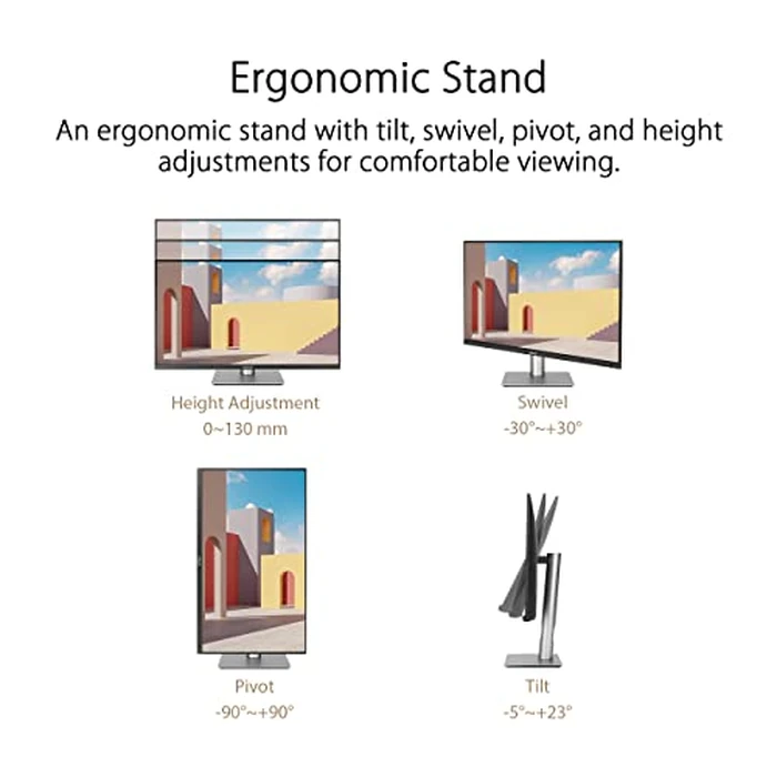 ASUS ProArt Display 27” 4K HDR Professional Monitor (PA279CRV) - IPS, UHD (3840 x 2160), 99% DCI-P3/Adobe RGB, ΔE < 2, Calman Verified, USB-C PD 96W, DisplayPort, Daisy-Chain, Ergonomic, 3yr Warranty by ASUS - Image 9