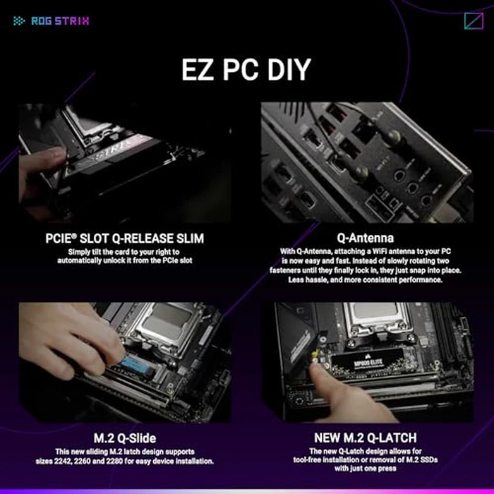 ASUS ROG Strix B850-I Gaming WiFi AMD AM5 B850 Mini-ITX mITX Motherboard 10+2+1 Stages, DDR5, 2.5G LAN, WiFi 7, 2X M.2, PCIe 5.0 x16, USB 20Gbps Type-C, AI Overclocking, AI Networking II, Aura Sync by Asus - Image 5