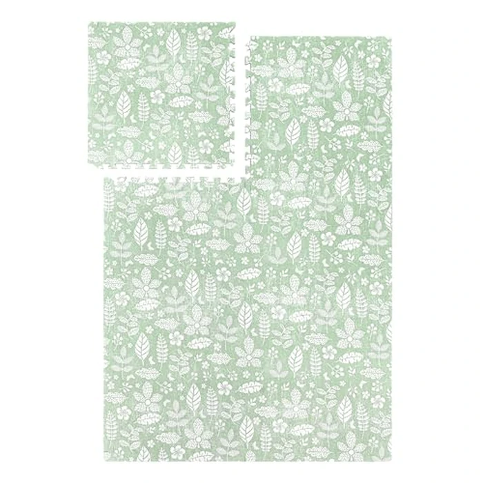 PopsyKosy Premium Baby Floor Play Mat - Thick & Cushioned 0.5 inch Playroom Foam Mat, Non-Toxic Odorless - 6 Tiles - Spacious 6x4 ft. - Stylish & Large, Waterproof for Kids & Toddlers - Olive Green by PopsyKosy - Used - Like New condition - CA$99.74