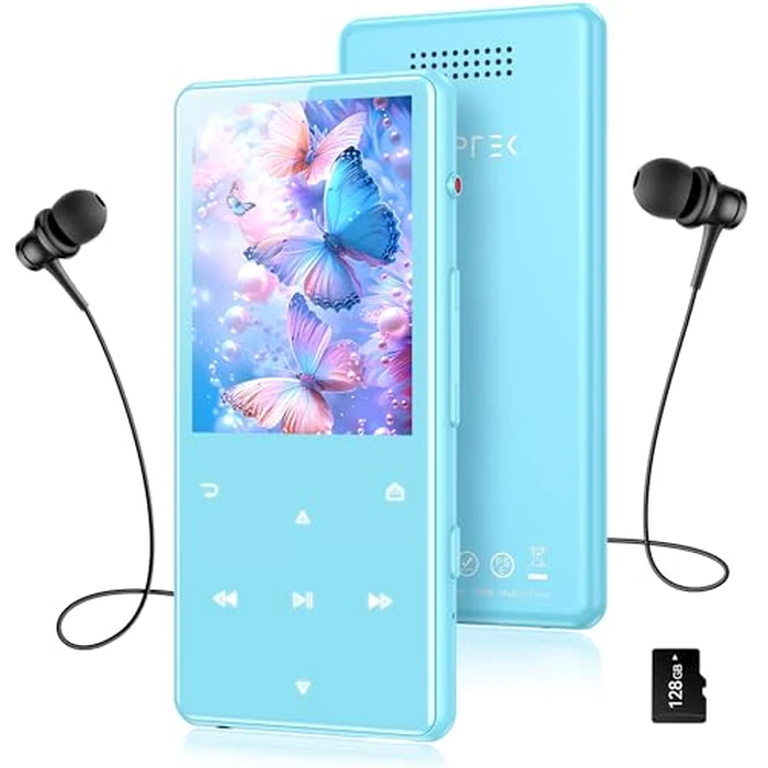 AGPTEK 128GB MP3 Player with Bluetooth 5.4, M6 2.4 inch Music Player with One-Click Recording, Built in Speaker and FM Radio, Touch Buttons(Blue) by AGPTEK - Used - Very Good condition - US$30.66