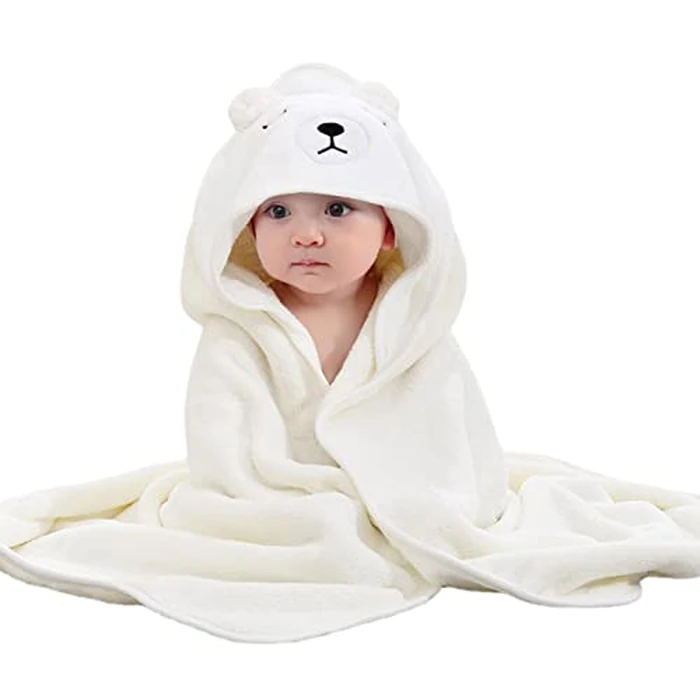Hooded Baby Towel - 3 Pack Soft and Cute Animal Design Baby Bath Towel for - Baby Towel with Hood for Baby Boy and Girl - 79 79cm/31.4x31.4 Inch by Genikeer - Image 5