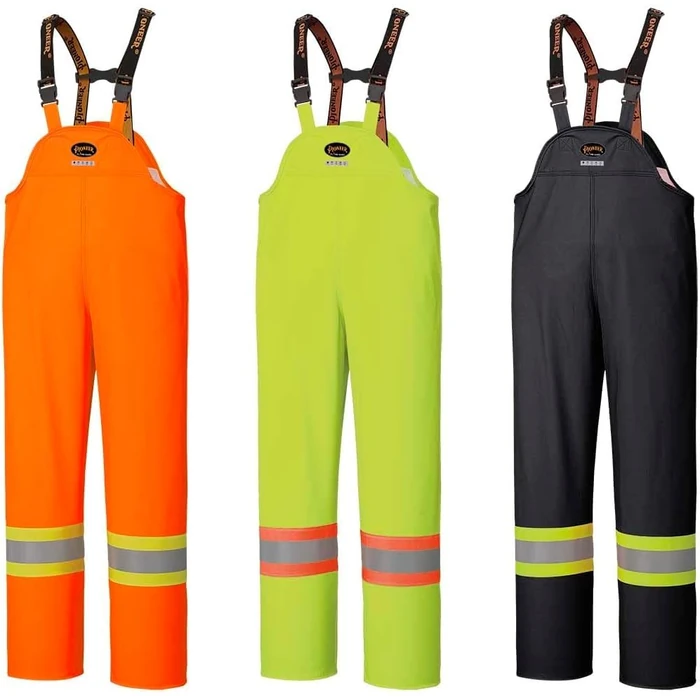 Pioneer Waterproof FR Oil & Chemical Resistant Rain Bib Pants for Men - Lightweight Safety Work Overalls - Class 3 - Orange by Pioneer - Image 8