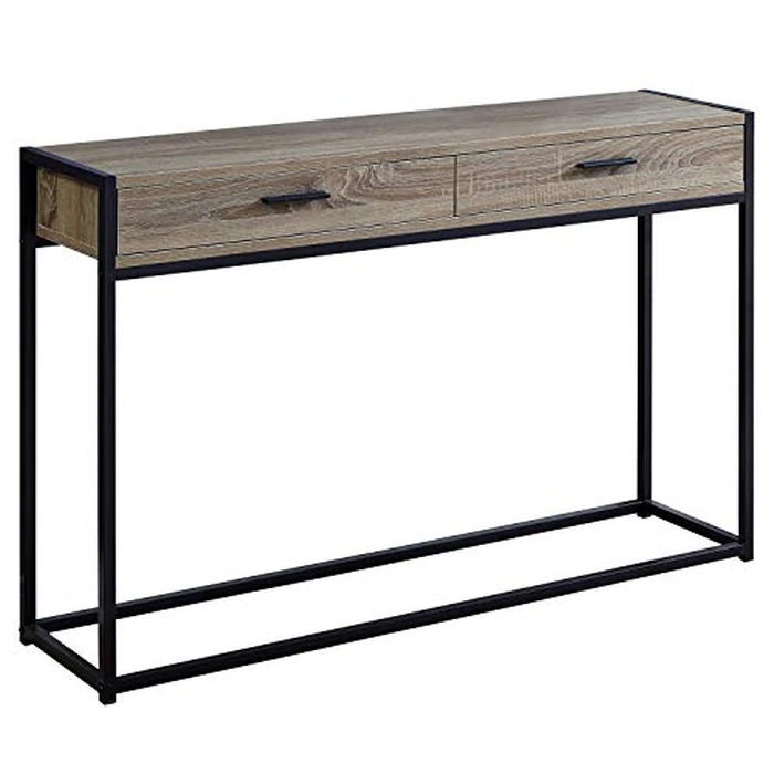Monarch Specialties I 3511 Accent Table, Console, Entryway, Narrow, Sofa, Storage Drawer, Living Room, Bedroom, Metal, Laminate, Brown, Black, Contemporary by Monarch Specialties - Used - Good condition - CA$96.97