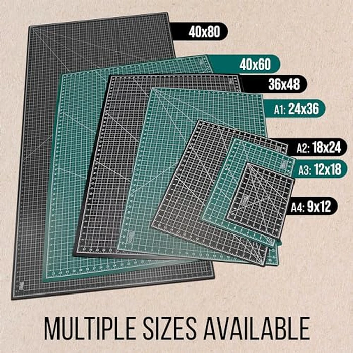 U.S. Art Supply 18" x 24" Self-Healing Cutting Mat 5-Ply - Double-Sided Green/Black Craft Mat, Non-Slip Cutting Mats for Crafts, Sewing, Quilting, Scrapbooking by U.S. Art Supply - Image 5