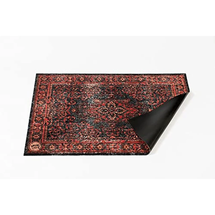 DRUMnBASE Vintage Persian Style Stage Rug, Non Slip Waterproof Rug for Stage or Studio Use to Reduce Vibrations, Black Red, 4.26 FT X 3 FT by DRUM N BASE - Image 2
