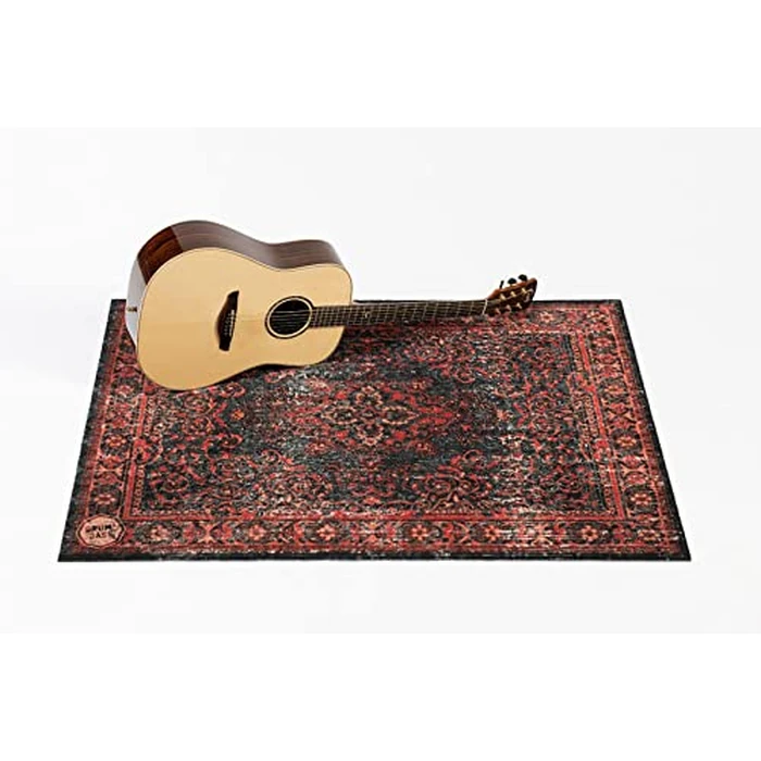 DRUMnBASE Vintage Persian Style Stage Rug, Non Slip Waterproof Rug for Stage or Studio Use to Reduce Vibrations, Black Red, 4.26 FT X 3 FT by DRUM N BASE - Image 4