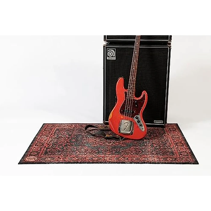 DRUMnBASE Vintage Persian Style Stage Rug, Non Slip Waterproof Rug for Stage or Studio Use to Reduce Vibrations, Black Red, 4.26 FT X 3 FT by DRUM N BASE - Image 6