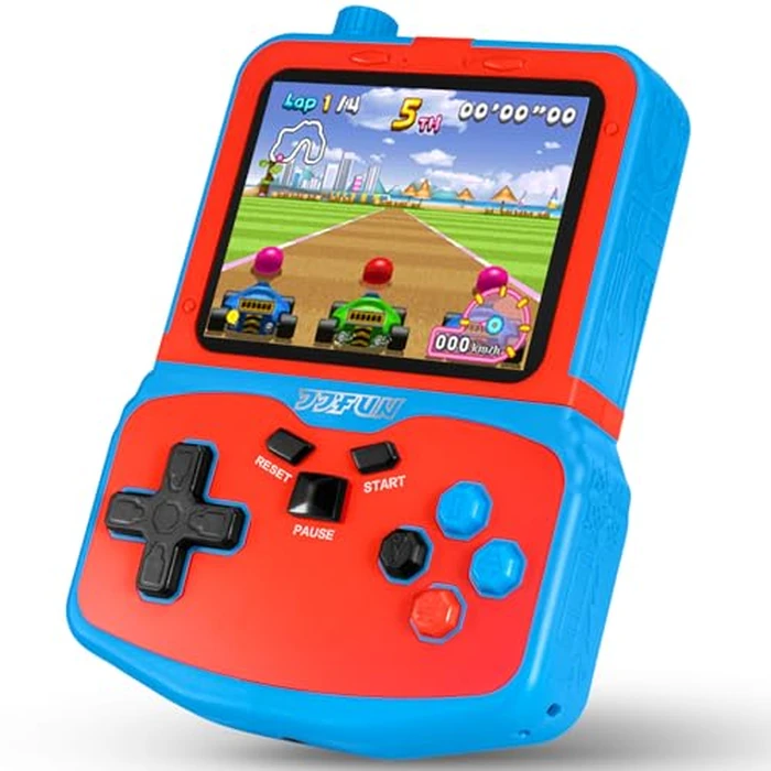 Portable Video Game Console for Kids, 220 Built-in Classic Retro Games, Handheld Plug & Play Player with 3.5'' IPS Screen, Rechargeable Travel Toy Birthday Gift for Boys & Girls- Blue by SNONBROS - Used - Like New condition - US$35.04