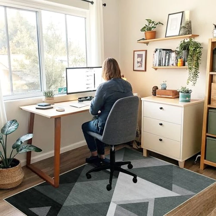 Office Chair Mat for Hardwood Floor & Tile Floor, 48"X 60" Heavy Duty Desk Chair Mat for Hard Floors, Under Desk Rug for Rolling Computer Chair,Anti Slip,Low Pile Carpet Protector-Triangle by Lreedy - Image 7