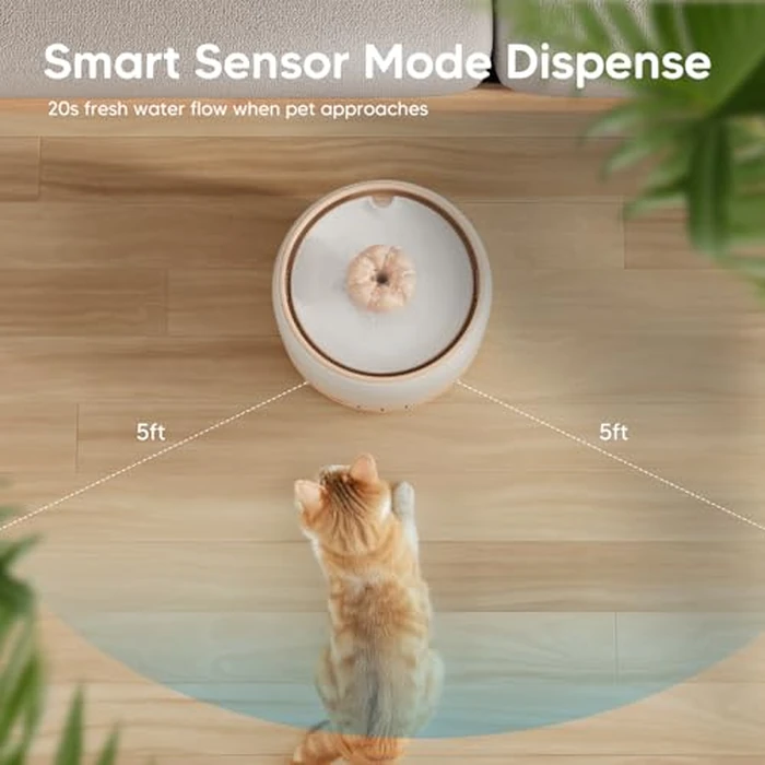 WOPET Wireless Cat Water Fountain, Cordless Ceramic Pet Water Fountain with 5000mAh Rechargeable Battery, 3L/101oz Premium Cat Water Dispenser for Cats & Small Dogs,Ultra Quiet & Triple Filtration by WOPET - Image 3