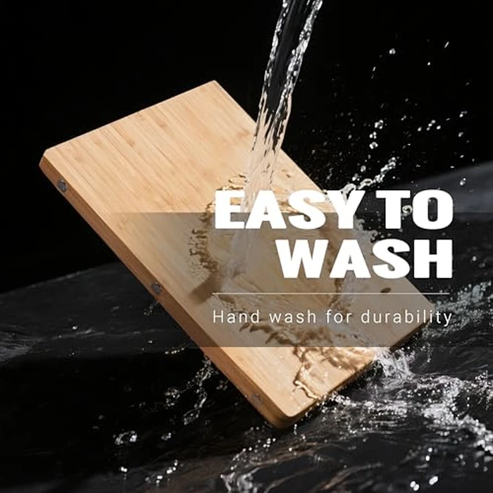 Bamboo Cutting Boards Set with Stand - 3 Piece Charcuterie Board & Butcher Block with Handle, Truly Glue Free, Non Toxic Wood Chopping Serving Boards for Kitchen Gift Set by Homish by homish - Image 6