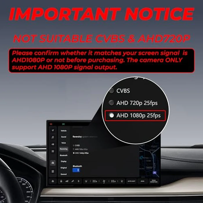 Bzgnl AHD 1080P Backup Camera for Car,170 Degree Wide Angle Rearview Reversing License Plate IP69K Waterproof Camera,Clear Night Vision Reverse Rear View Camera for Car Vehicle SUV RV by Bzgnl - Image 2