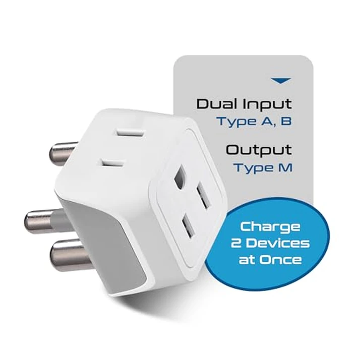 Ceptics South Africa, Namibia Travel Adapter Plug with Dual Usa Input - Type M - Ultra Compact - Safe Grounded Perfect for Cell Phones, Laptops, Camera Chargers and More 3 Pack (CT-10L) by Ceptics - Image 3
