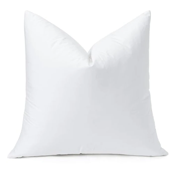 OTOSTAR Pack of 1 Down and Feather Throw Pillow Insert, 22 x 22 Soft Fluffy Pillow Insert with 100% Cotton Cover Decorative Pillow for Sofa Couch Bed-White by OTOSTAR - Image 8