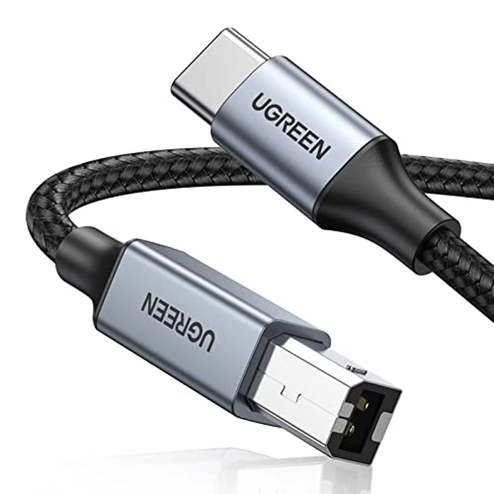 UGREEN USB C Printer Cable - 16 FT Nylon USB B to C Printer Cord for MacBook Pro/Air, Compatible with Yamaha Piano MIDI Keyboard, DAC, DJ Controller for iPad Pro by UGREEN - Image 1