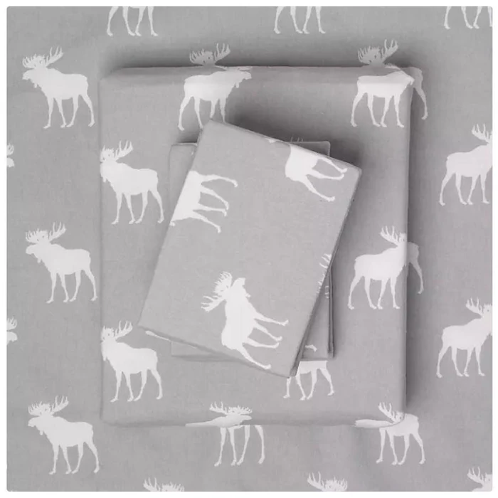 Member's Mark 100% Cotton 6pc Flannel Sheets King Set - Grey Moose by Member's Mark - Refurbished - Brand New condition - US$45.98