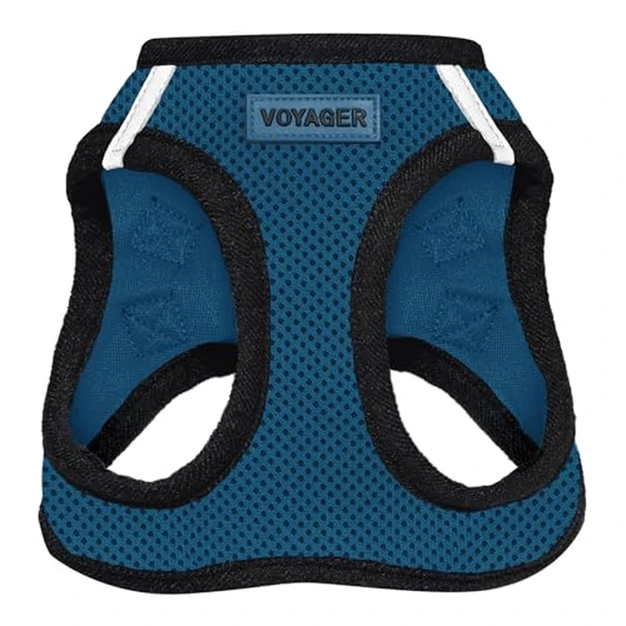 Best Pet Supplies Voyager Step-in Air Harness - All Weather Mesh, Reflective, No Pull Harness for Dogs, Cats - Secure with Hook & Loop Fastener, Buckle, Double D-Rings - Blue/Black Trim, S by Best Pet Supplies - Image 1