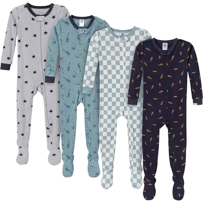 Gerber Baby-Boys 4-Pack Footed Pajamas, Music, 4T by Gerber - Image 1
