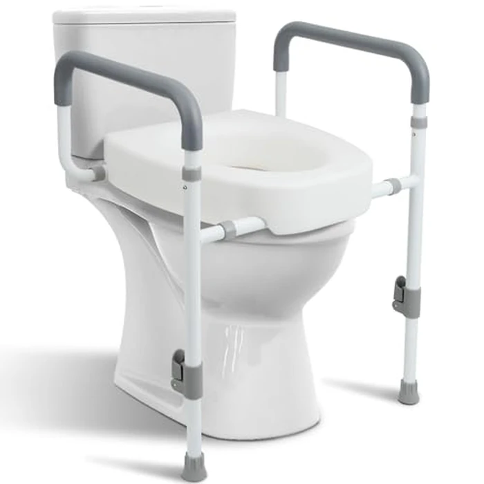 YrHeiper Toilet Seat Risers for Seniors - Raised Toilet Seat with Handles Over Toilet - Elevated Toilet Seat for Handicap & Elderly, Adds 3.5 Inches Height, Assists Standing & Sitting by YrHeiper - Image 1