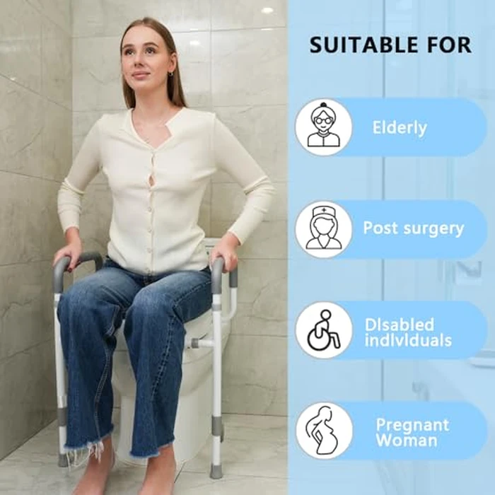 YrHeiper Toilet Seat Risers for Seniors - Raised Toilet Seat with Handles Over Toilet - Elevated Toilet Seat for Handicap & Elderly, Adds 3.5 Inches Height, Assists Standing & Sitting by YrHeiper - Image 2
