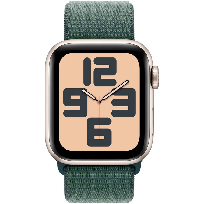 Apple Watch SE 2nd Gen (2022) (Cellular + GPS) - 32GB - 44mm - Starlight Aluminum Case with Lake Green Textile Sport Loop Band - One Size by Apple - Image 2
