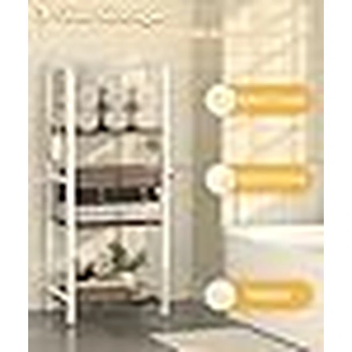 Mondazie Free Standing Towel Racks for Bathroom with U-Shaped Detachable Dividers, 3-Tier Floor Towels Holder Stand with Shelf & 8 S-Hooks, Metal Pool Towel Storage Organizer for Home, Poolside, White by Mondazie - Image 6