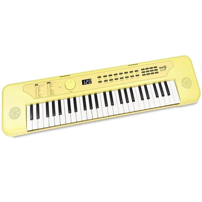 RockJam 49 Key Keyboard Piano, Portable Electronic Music Keyboard with Speakers, USB-C Power or Battery Operation, Headphone Input, 200 Tones, 200 Rhythms, Note Stickers & Lessons by RockJam - Used - Very Good condition