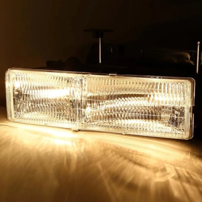 ISHARINGAUTOPARTS Headlights+Bumper Turn Signal Lamps+Amber Corner Side Marker Lights Compatible with 1994 1995 1996 1997 1998 1999 Chevy C/K Suburban 1500 2500 3500 Chrome Housing OE Style by ISHARINGAUTOPARTS - Image 9