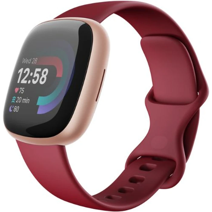 Fitbit Versa 4 Health and Fitness Smartwatch - 40mm - Copper Rose Aluminum Case with Pink Sand Elastomer Classic Band by Fitbit - Image 5