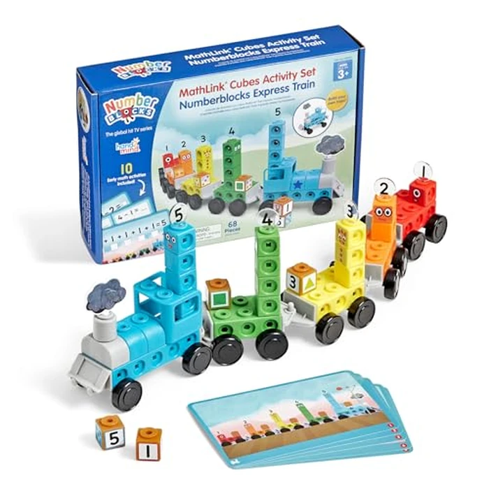 hand2mind Numberblocks Express Train MathLink Cubes Activity Set, Preschool Learning Activities, Train Toy, Counting Blocks, Number Toys, Kids Educational Toys, Math Manipulatives for Preschoolers by hand2mind - Used - Like New condition