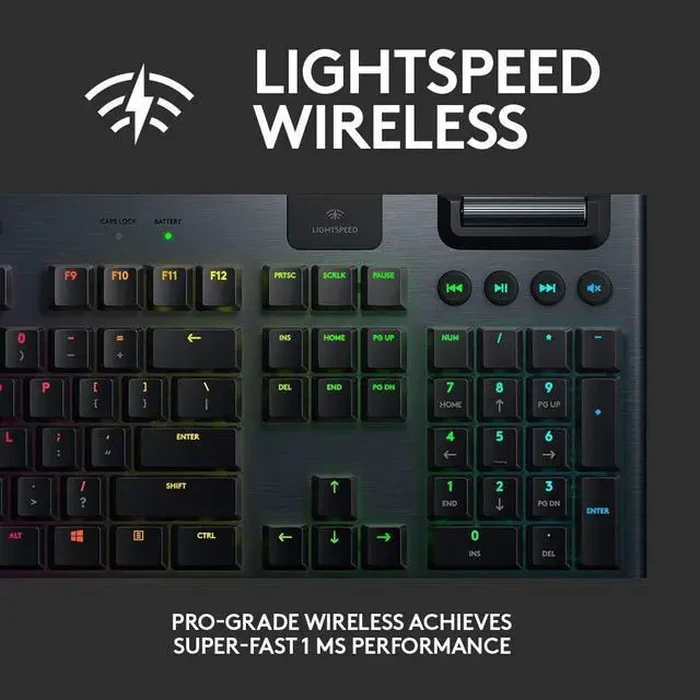 Logitech G915 LIGHTSPEED Wireless Mechanical Gaming Keyboard - Low Profile GL Clicky Key Switches, LIGHTSYNC RGB, Bluetooth Support - Black by Logitech - Image 4