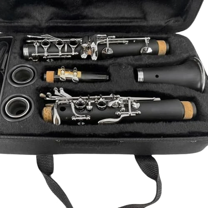 Yinfente Professional Ebonite Clarinete C Key Clarinet for Beginner Students with 2 Barrels Hard Case Cleaning Kit Mouthpice Cork Grease Gloves by yinfente - Image 2