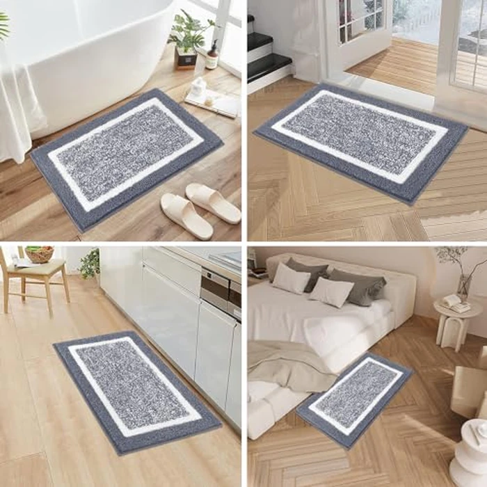 Pauwer Bathroom Rugs Sets 3 Piece Non Slip Bathroom Shower Rugs with U-Shaped Contour Toilet Mat Absorbent Microfiber Plush Bath Mats Machine Washable Shaggy Bath Rugs Christmas Floor Mats Carpet by Pauwer - Image 6