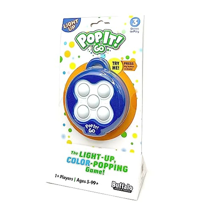 Pop It Go - The Original Light Up - Colorful Pattern Popping Game for Kids and Families on The go, Ages 5 and up, from Buffalo Games by Buffalo Games - Used - Like New condition - US$11.68